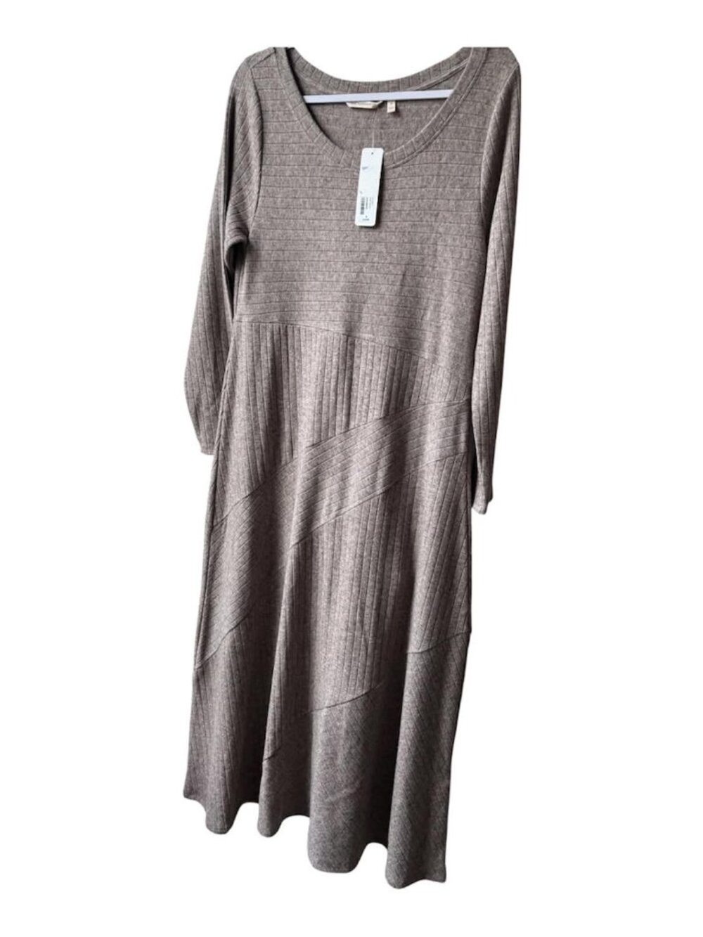 NWT Medium Soft Surroundings Clio Maxi Sweater Dress Brown Heather $120 Retail